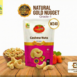 Home grade 1 w240 – natural gold nugget kerala cashew nuts (500g)